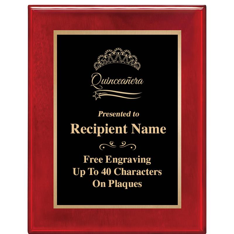7 X 9 GLOSSED ROSEWOOD PLAQUE