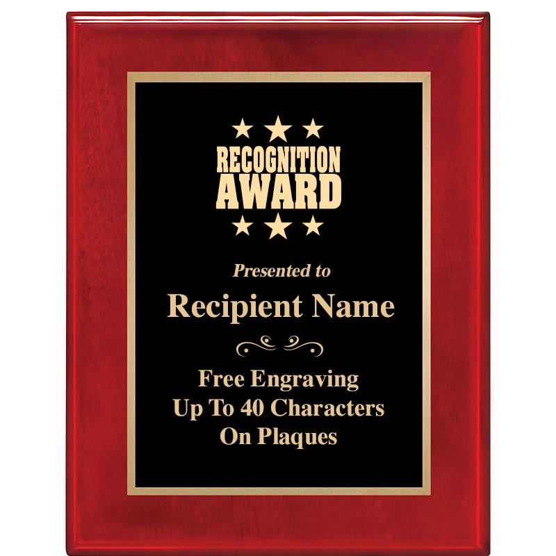 7 X 9 GLOSSED ROSEWOOD PLAQUE