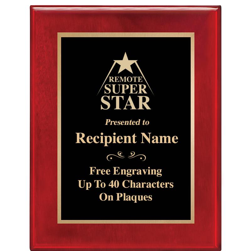 7 X 9 GLOSSED ROSEWOOD PLAQUE