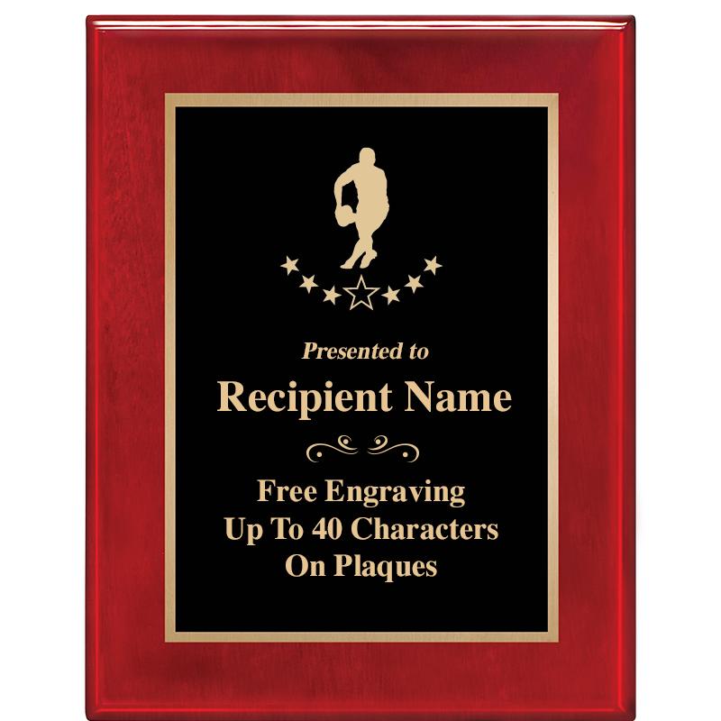 7 X 9 GLOSSED ROSEWOOD PLAQUE