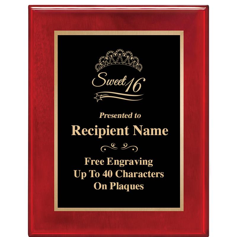 7 X 9 GLOSSED ROSEWOOD PLAQUE