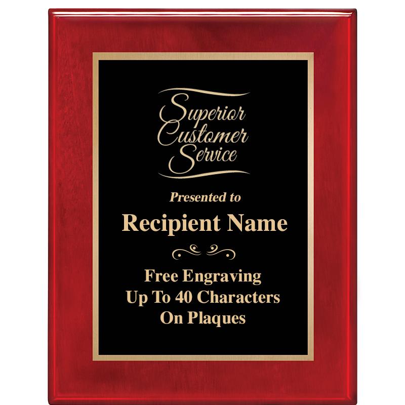 7 X 9 GLOSSED ROSEWOOD PLAQUE