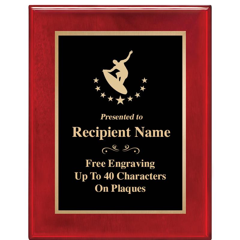 7 X 9 GLOSSED ROSEWOOD PLAQUE