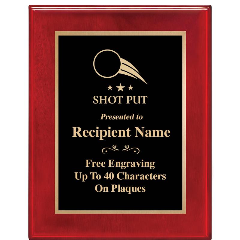 7 X 9 GLOSSED ROSEWOOD PLAQUE