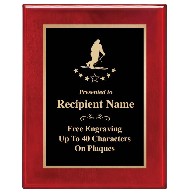 7 X 9 GLOSSED ROSEWOOD PLAQUE