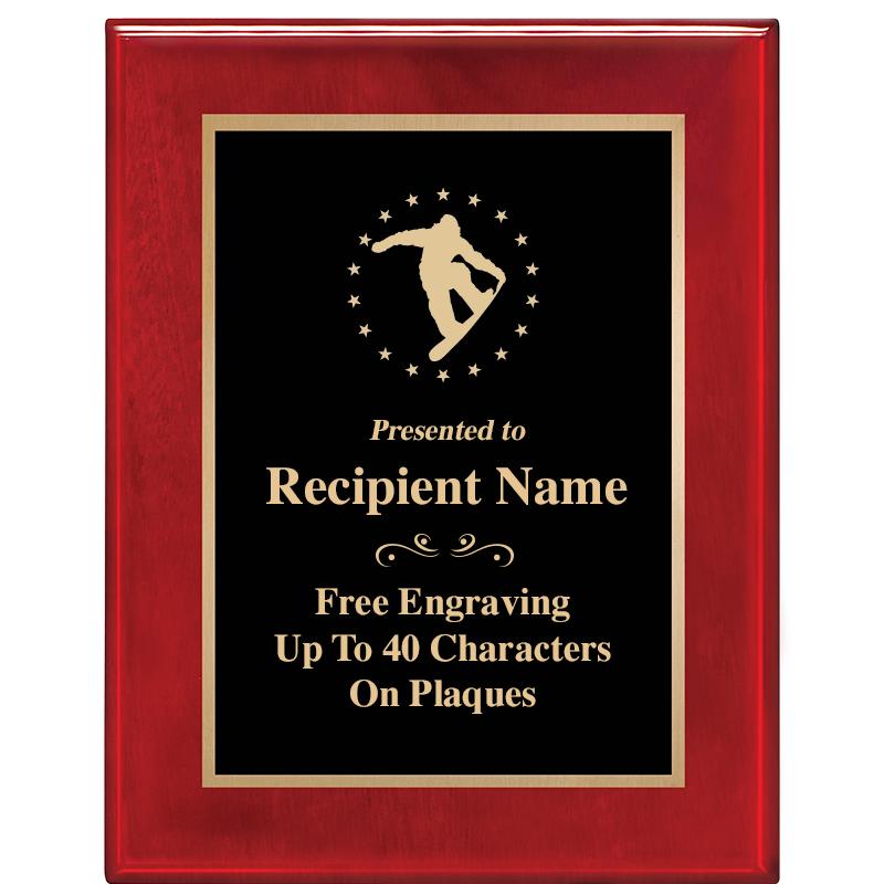 7 X 9 GLOSSED ROSEWOOD PLAQUE