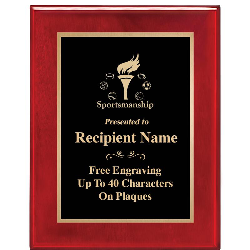 7 X 9 GLOSSED ROSEWOOD PLAQUE