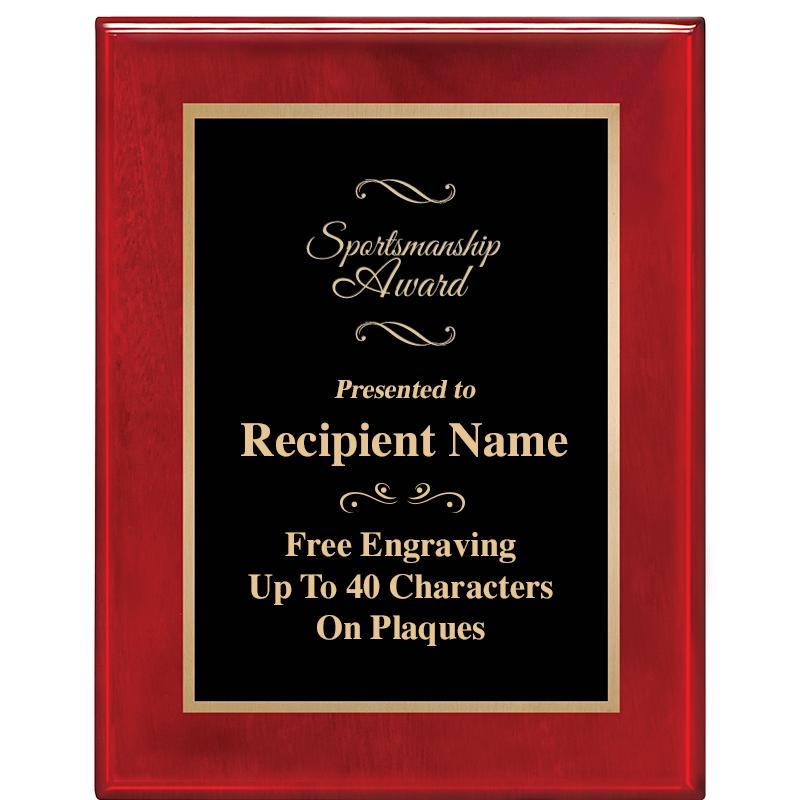 7 X 9 GLOSSED ROSEWOOD PLAQUE
