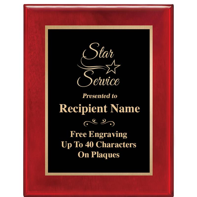 7 X 9 GLOSSED ROSEWOOD PLAQUE