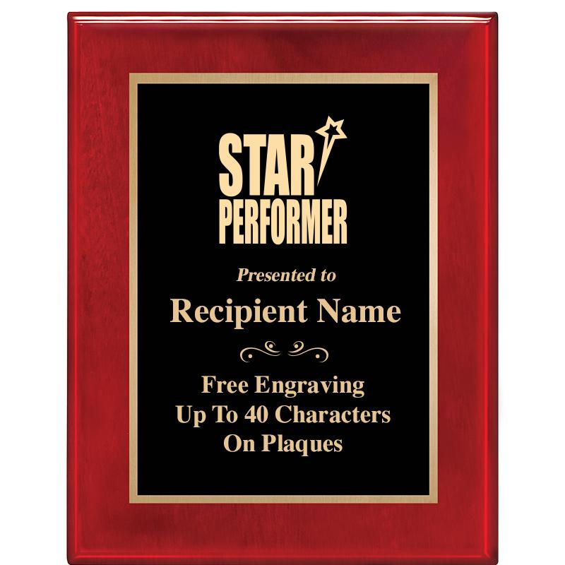 7 X 9 GLOSSED ROSEWOOD PLAQUE