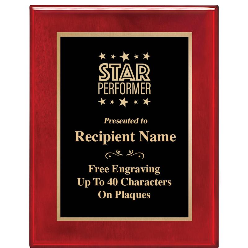 7 X 9 GLOSSED ROSEWOOD PLAQUE