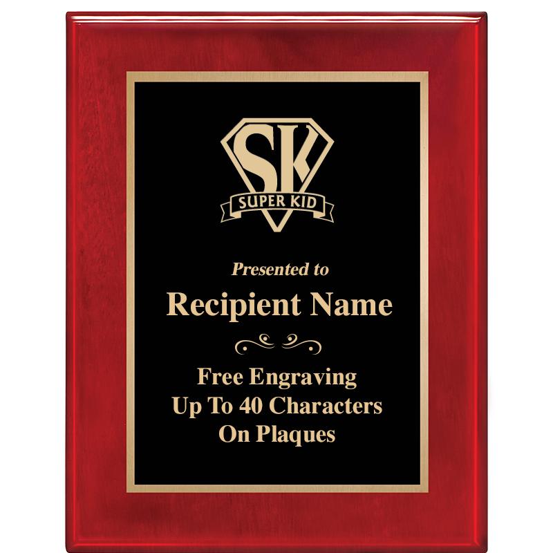 7 X 9 GLOSSED ROSEWOOD PLAQUE