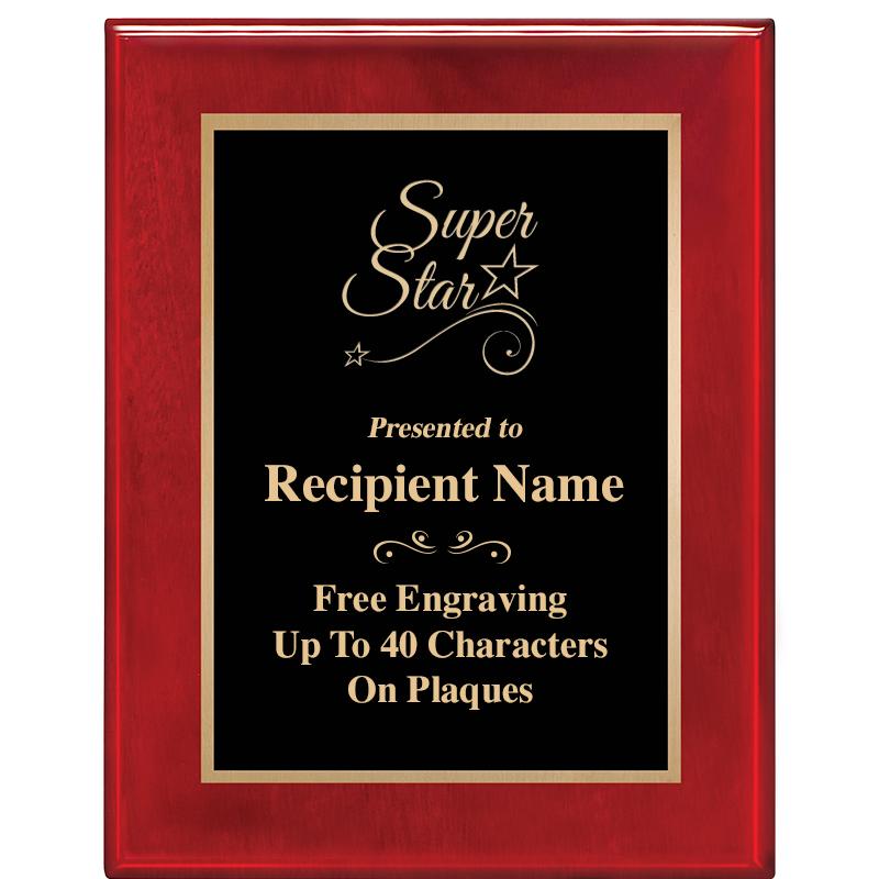 7 X 9 GLOSSED ROSEWOOD PLAQUE