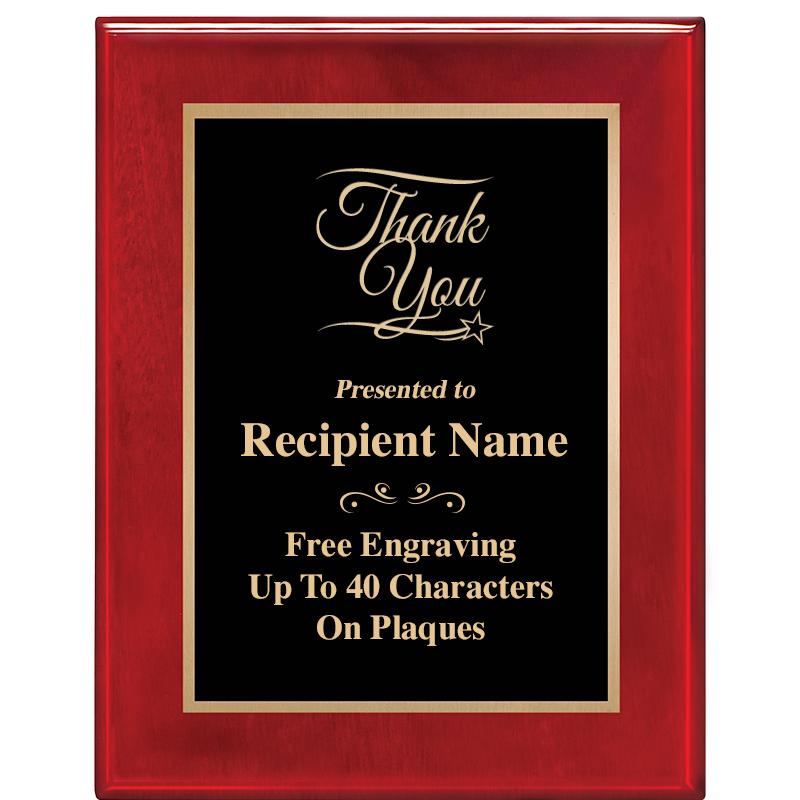 7 X 9 GLOSSED ROSEWOOD PLAQUE