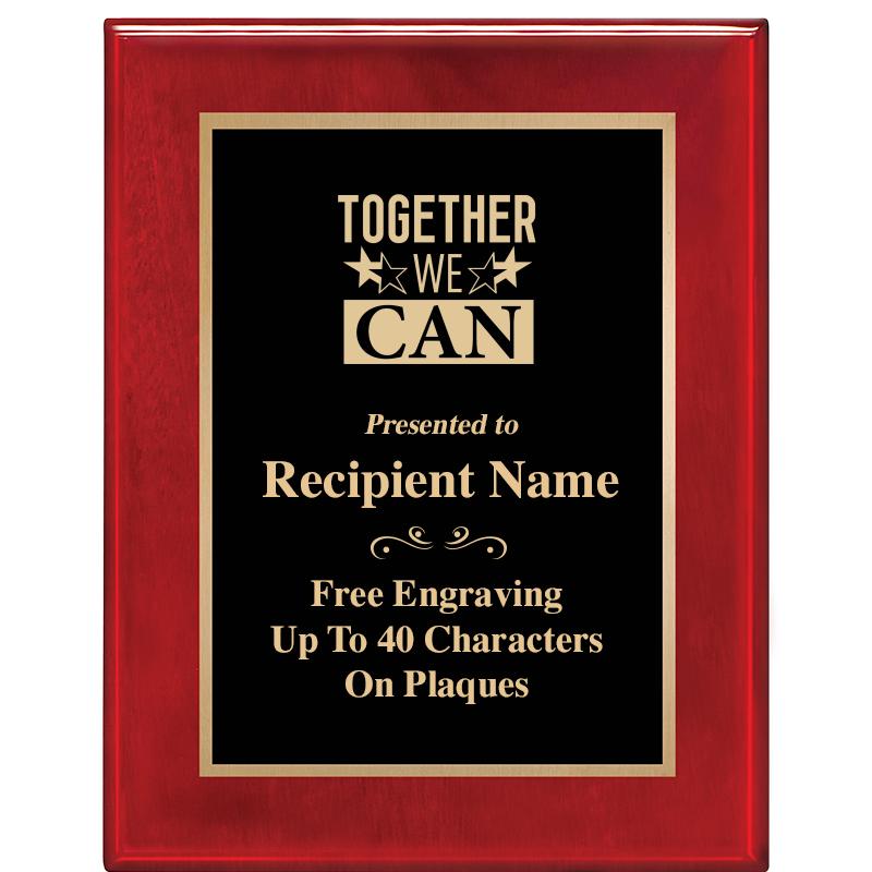 7 X 9 GLOSSED ROSEWOOD PLAQUE