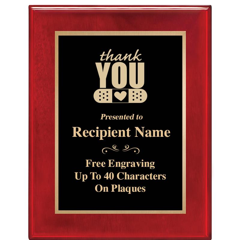 7 X 9 GLOSSED ROSEWOOD PLAQUE