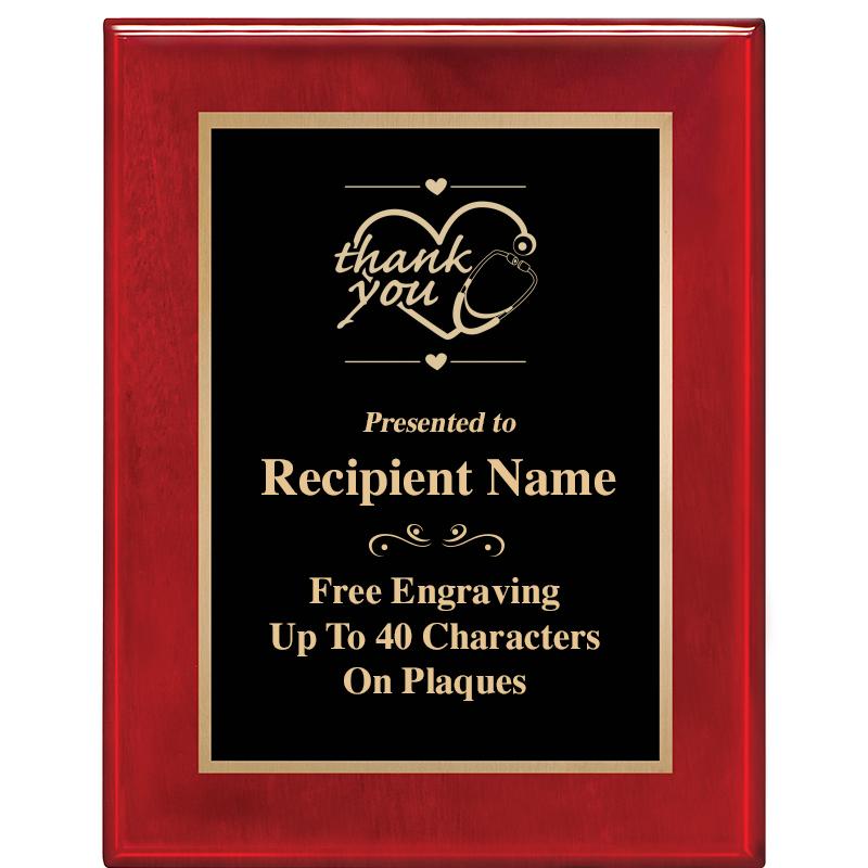 7 X 9 GLOSSED ROSEWOOD PLAQUE