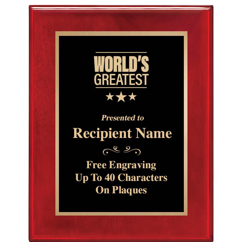 7 X 9 GLOSSED ROSEWOOD PLAQUE