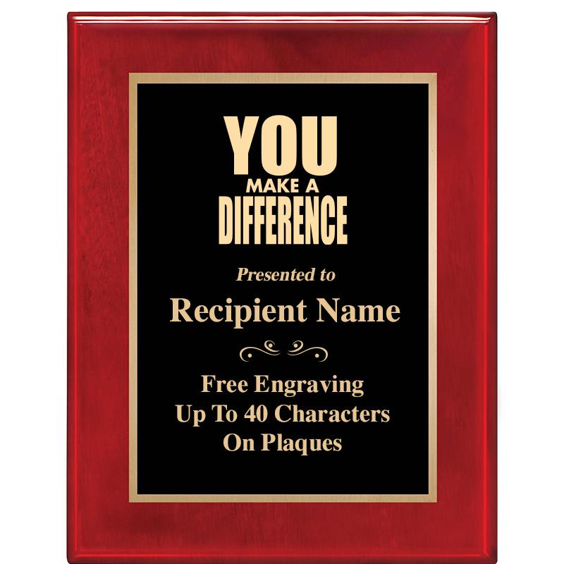 7 X 9 GLOSSED ROSEWOOD PLAQUE