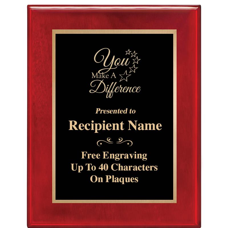 7 X 9 GLOSSED ROSEWOOD PLAQUE
