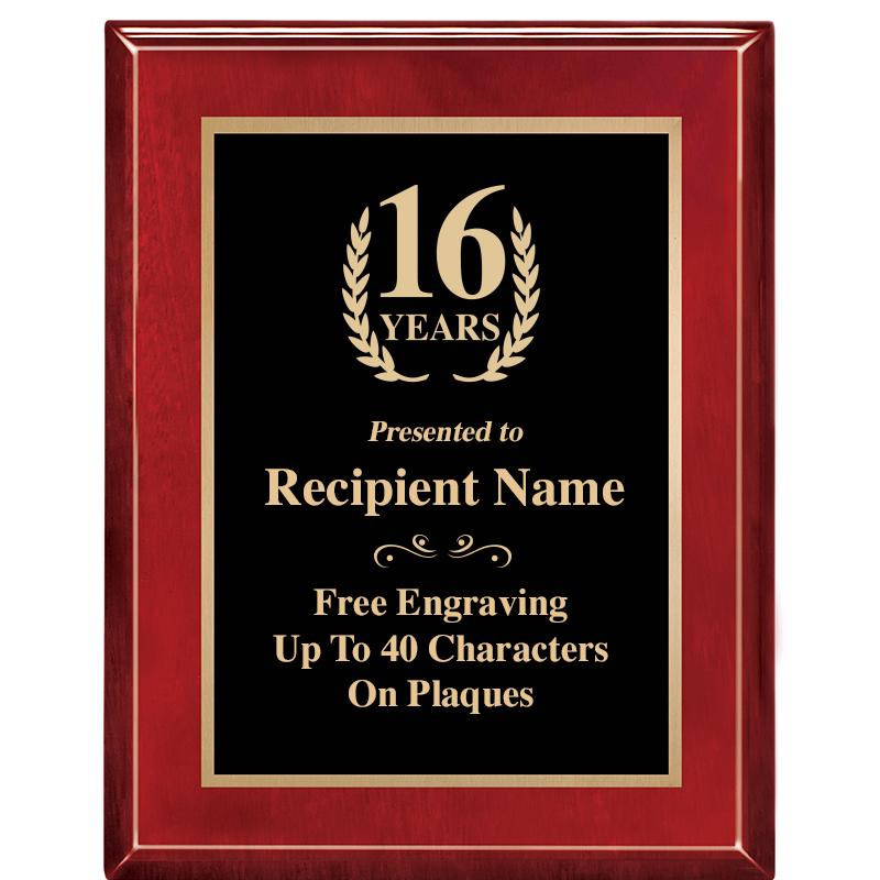 7 X 9 GLOSSED ROSEWOOD PLAQUE