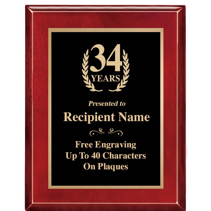 7 X 9 GLOSSED ROSEWOOD PLAQUE
