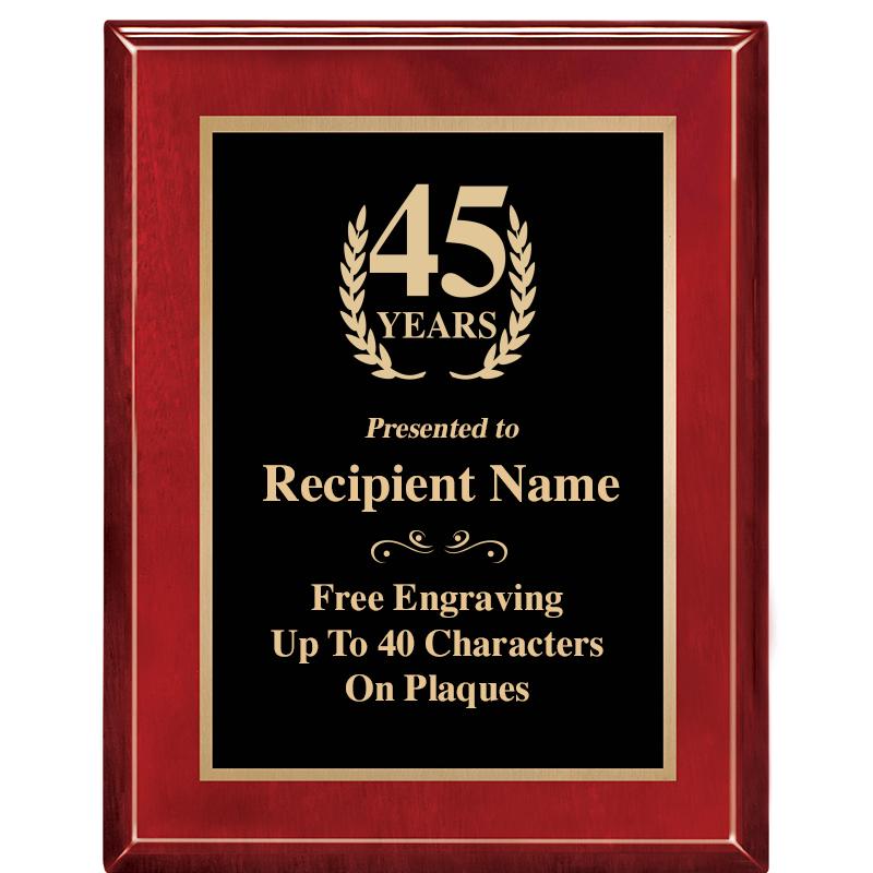 7 X 9 GLOSSED ROSEWOOD PLAQUE