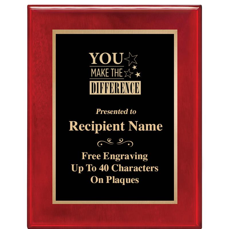 7 X 9 GLOSSED ROSEWOOD PLAQUE