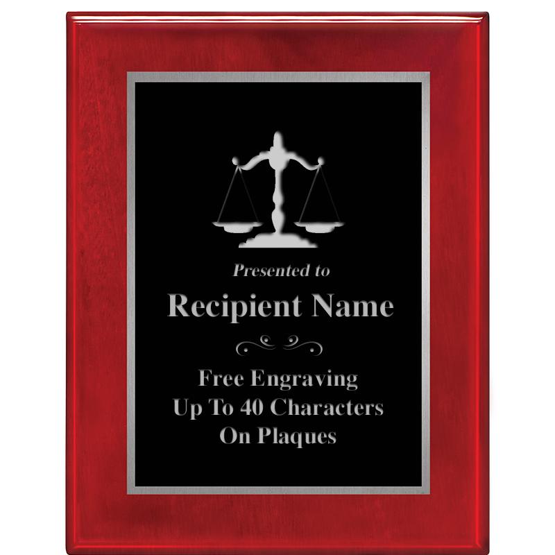 7X9 GLOSSED ROSEWOOD PLAQUE SV