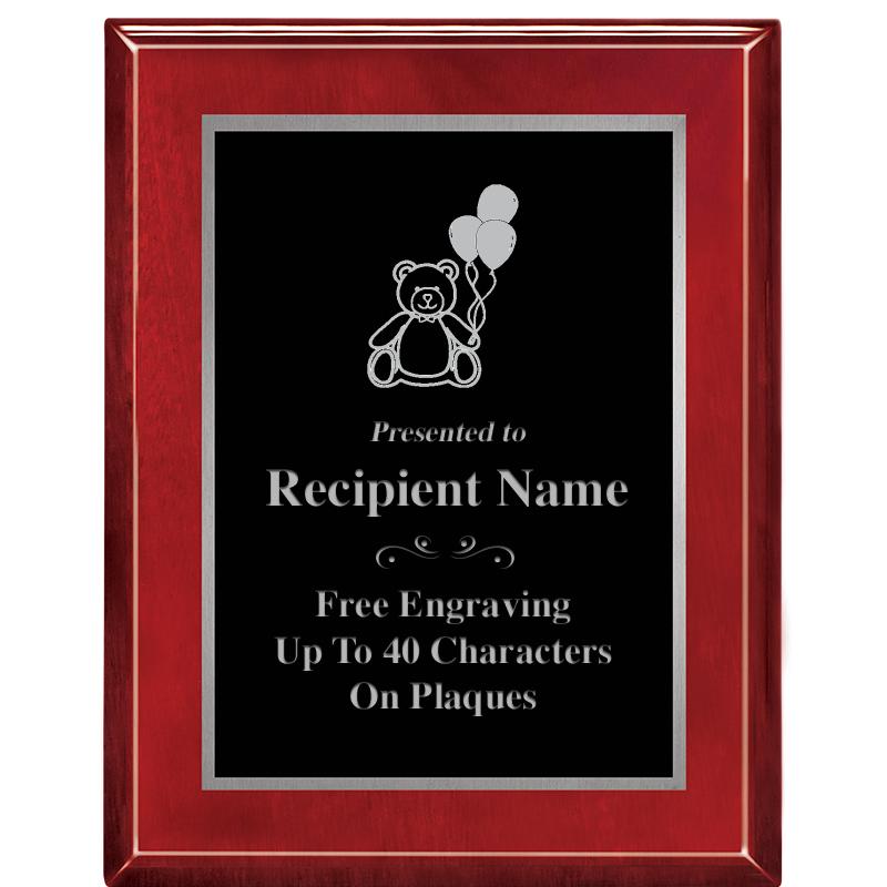 7X9 GLOSSED ROSEWOOD PLAQUE SV