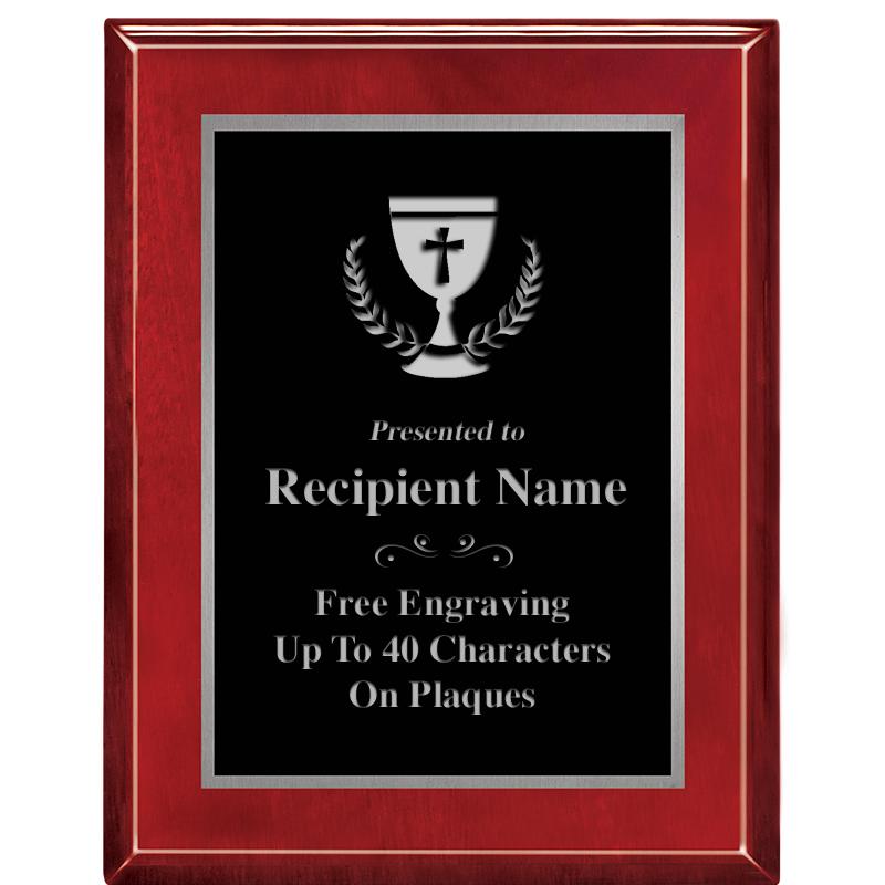 7X9 GLOSSED ROSEWOOD PLAQUE SV