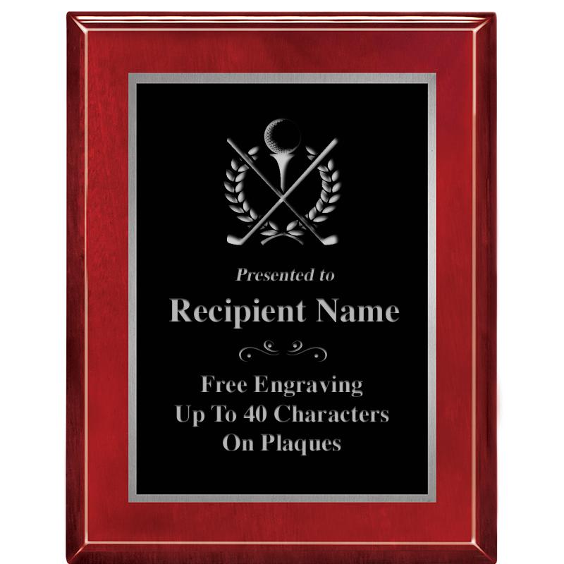 7X9 GLOSSED ROSEWOOD PLAQUE SV