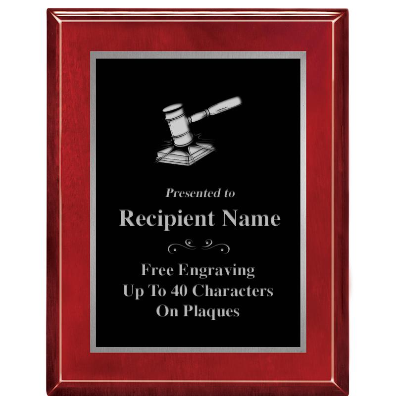 7X9 GLOSSED ROSEWOOD PLAQUE SV