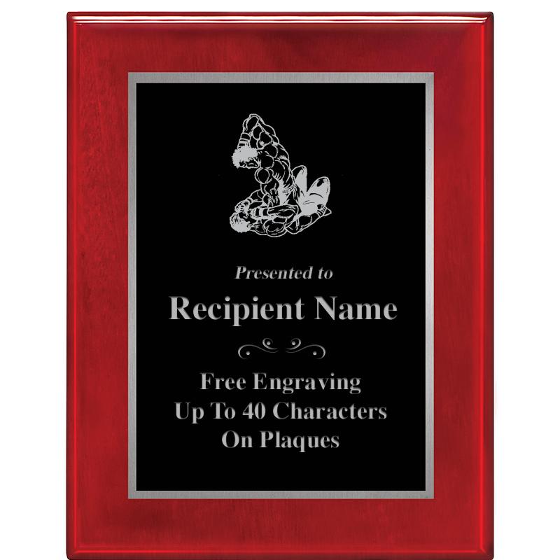 7X9 GLOSSED ROSEWOOD PLAQUE SV