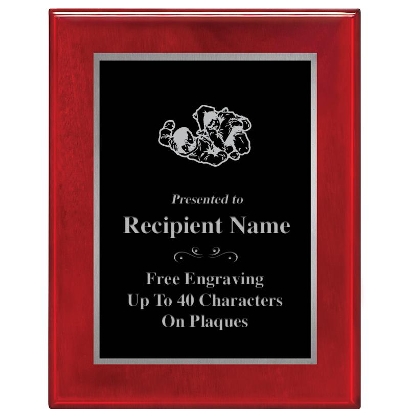 7X9 GLOSSED ROSEWOOD PLAQUE SV