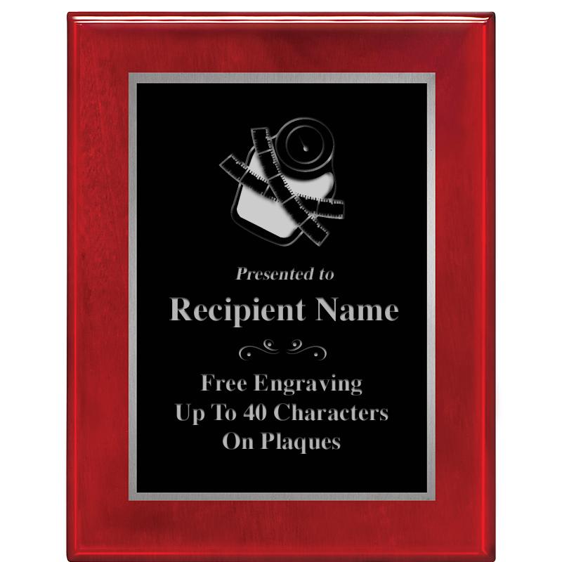 7X9 GLOSSED ROSEWOOD PLAQUE SV