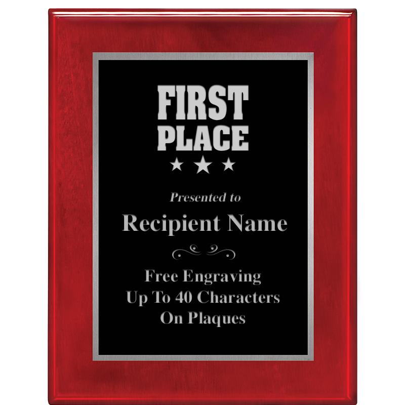 7X9 GLOSSED ROSEWOOD PLAQUE SV