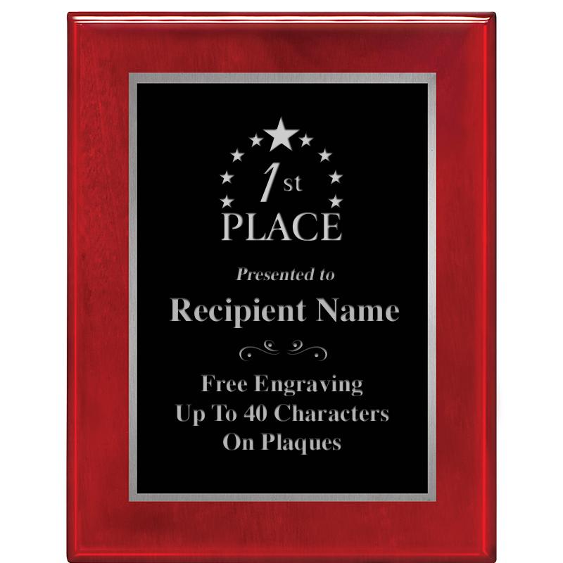 7X9 GLOSSED ROSEWOOD PLAQUE SV