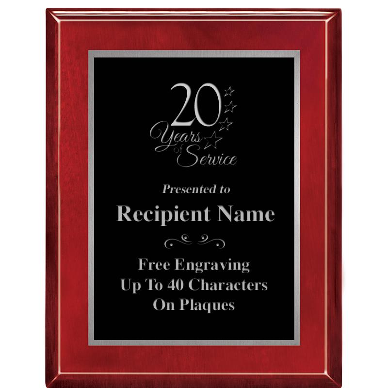 7X9 GLOSSED ROSEWOOD PLAQUE SV