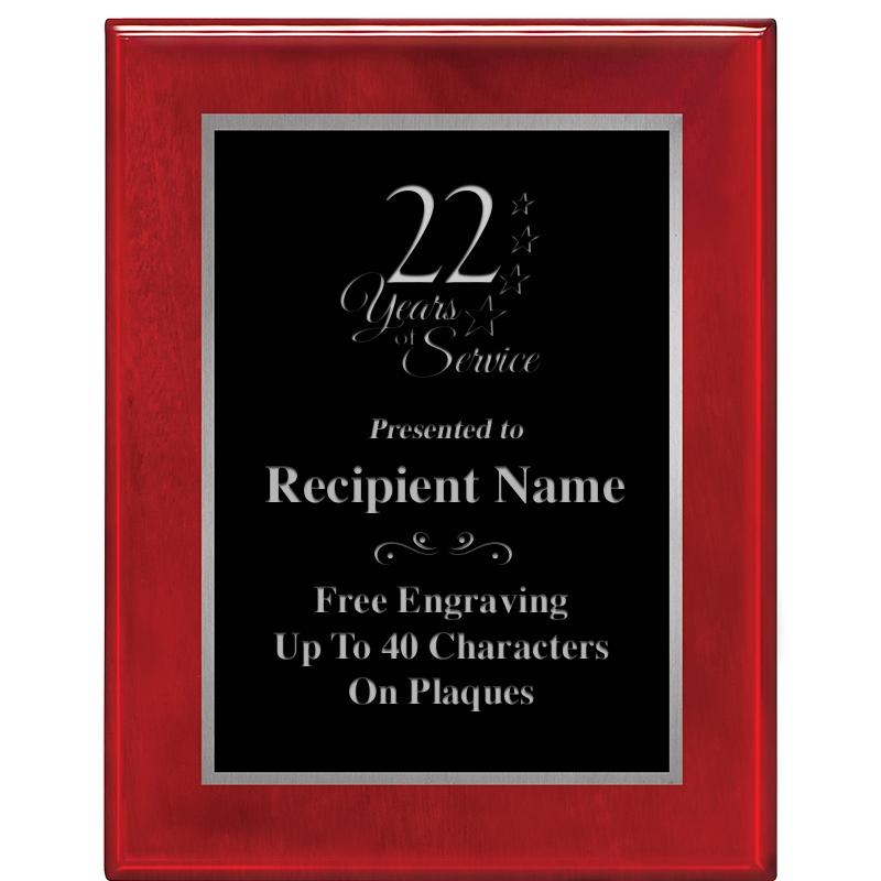 7X9 GLOSSED ROSEWOOD PLAQUE SV