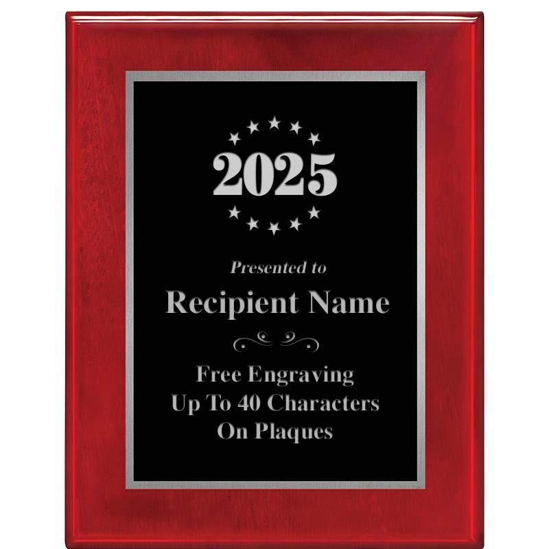 7X9 GLOSSED ROSEWOOD PLAQUE SV