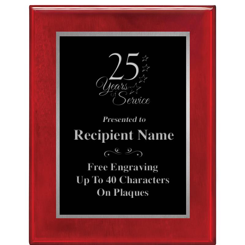 7X9 GLOSSED ROSEWOOD PLAQUE SV