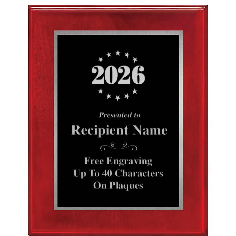 7X9 GLOSSED ROSEWOOD PLAQUE SV