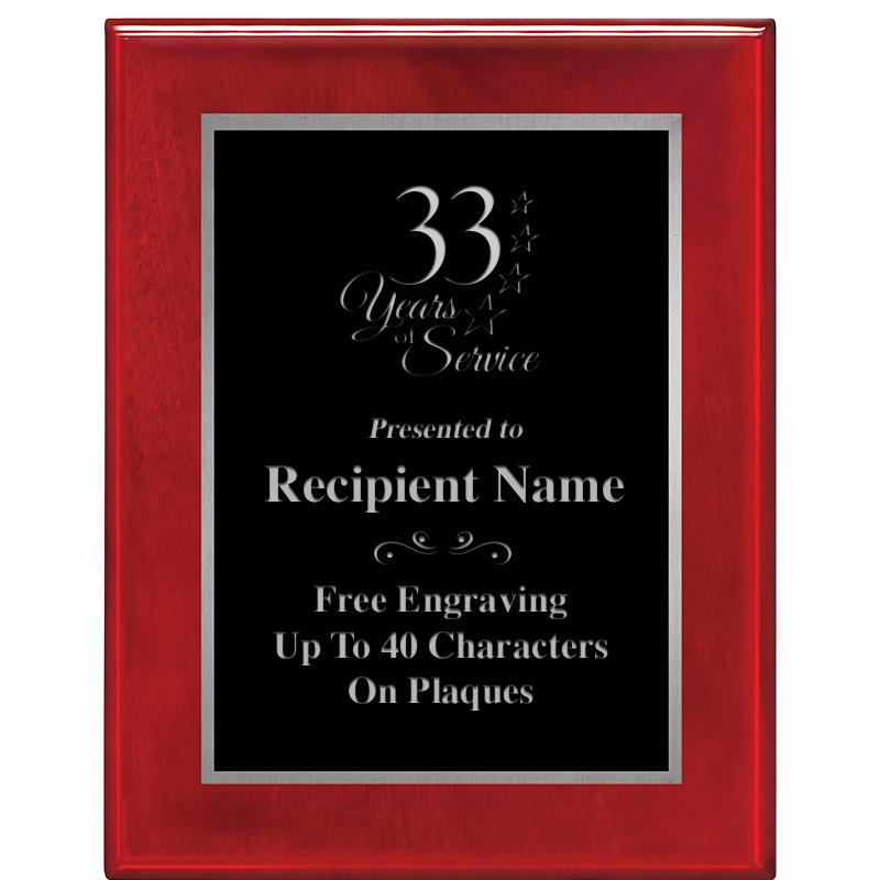 7X9 GLOSSED ROSEWOOD PLAQUE SV