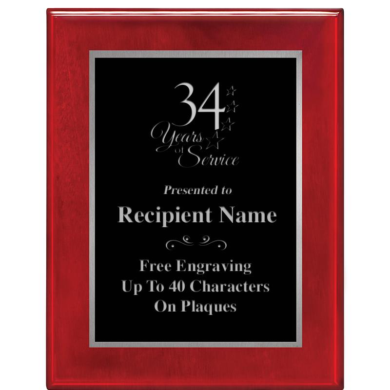 7X9 GLOSSED ROSEWOOD PLAQUE SV