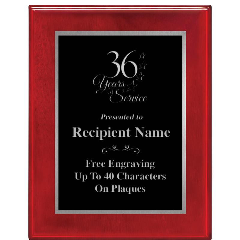 7X9 GLOSSED ROSEWOOD PLAQUE SV
