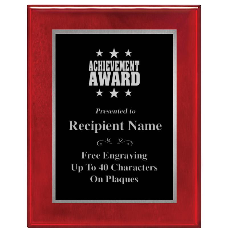 7X9 GLOSSED ROSEWOOD PLAQUE SV