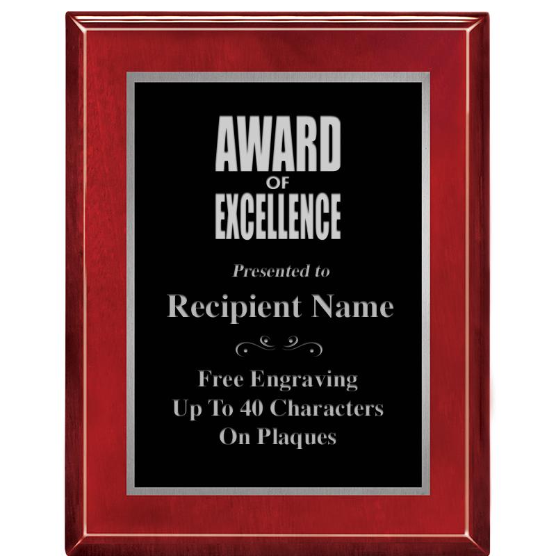 7X9 GLOSSED ROSEWOOD PLAQUE SV