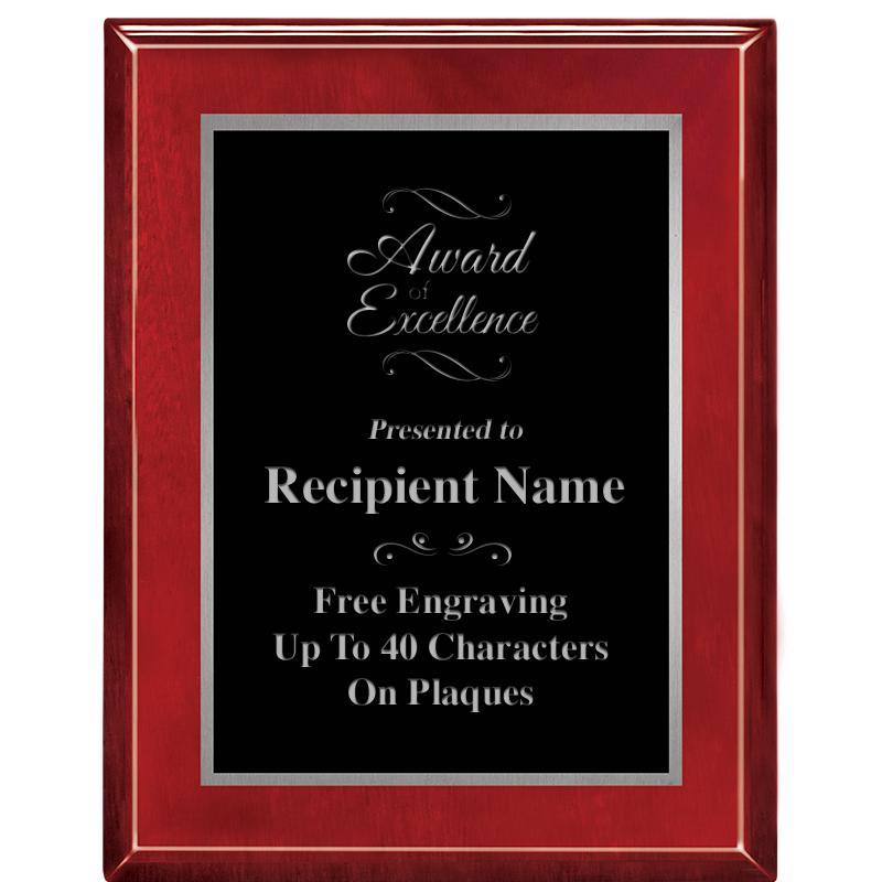 7X9 GLOSSED ROSEWOOD PLAQUE SV
