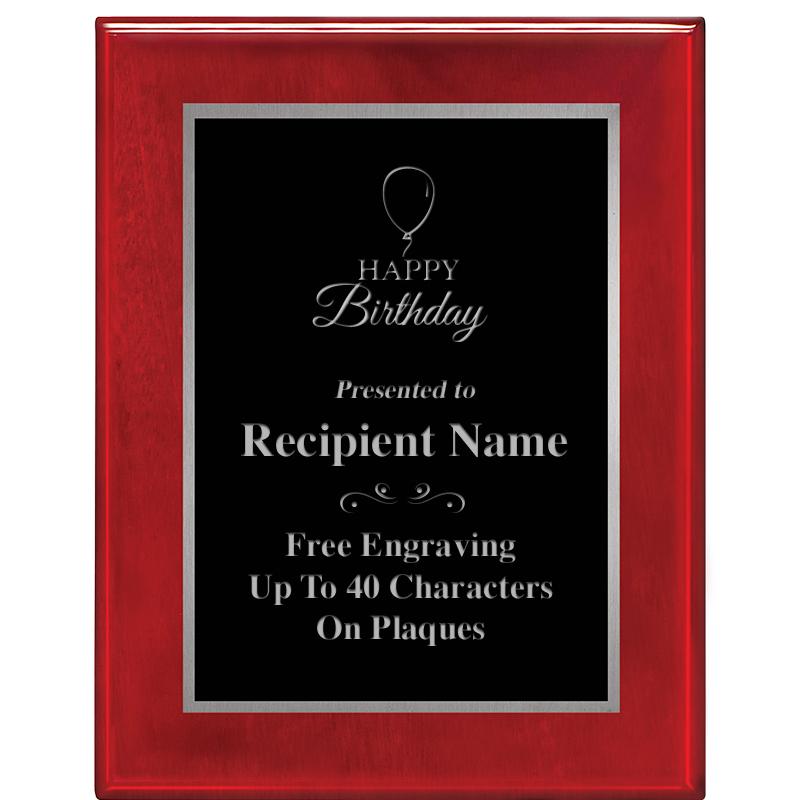 7X9 GLOSSED ROSEWOOD PLAQUE SV